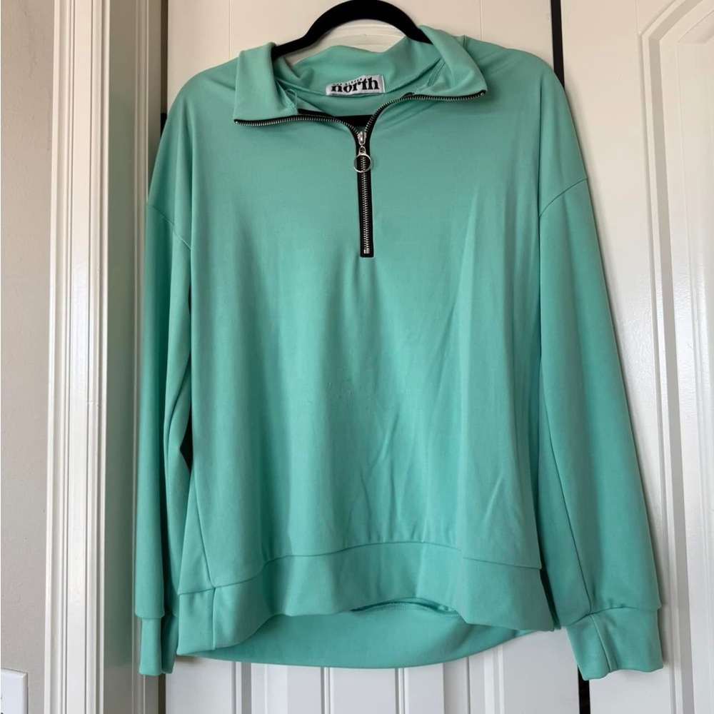 Women's Mint Green Quarter-Zip Jacket